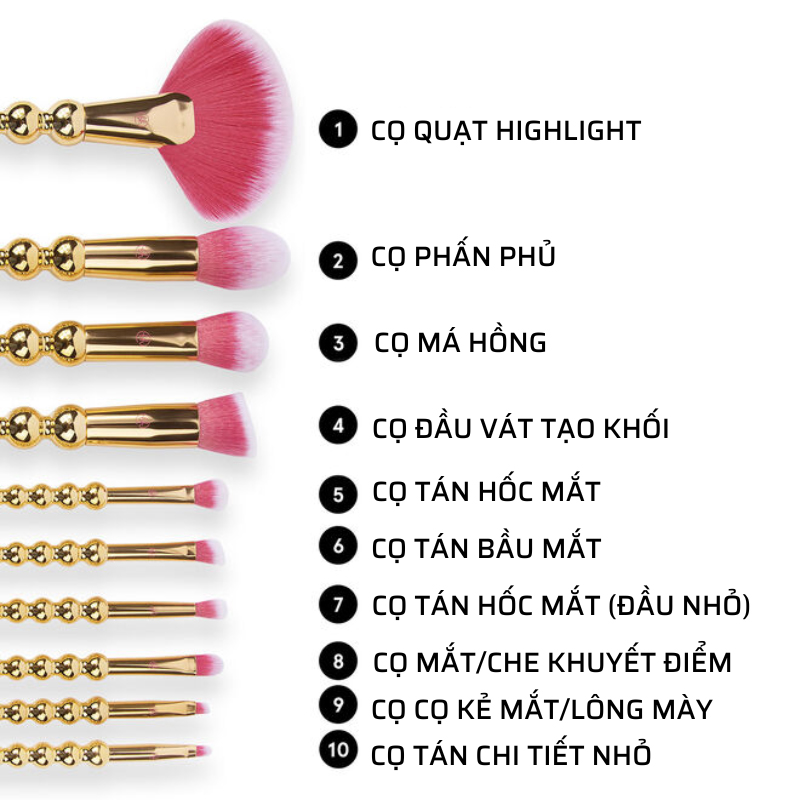 Bộ Cọ Cá Nhân BH COSMETICS Metamorphosis 10 Cây BHBO18